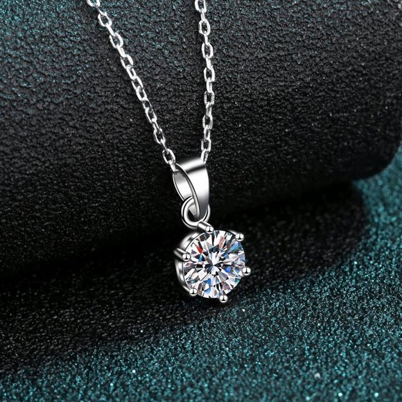 Certified 5ct. t.w. Diamond Moissanite Solitaire Necklace NEW - Picture 6 of 10